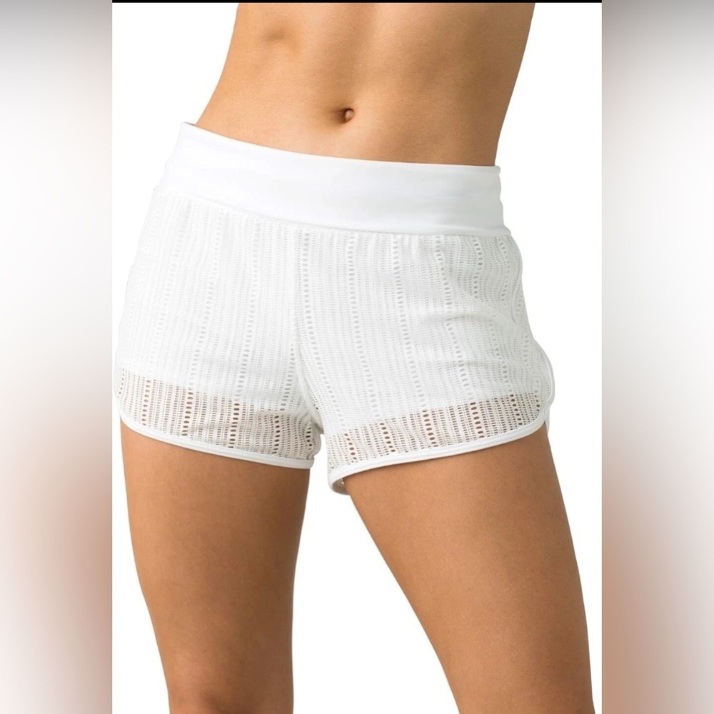 Prana Women's Two Beach Shorts Swim Shorts Mid Rise Mesh Knit Size XL  New (#3)